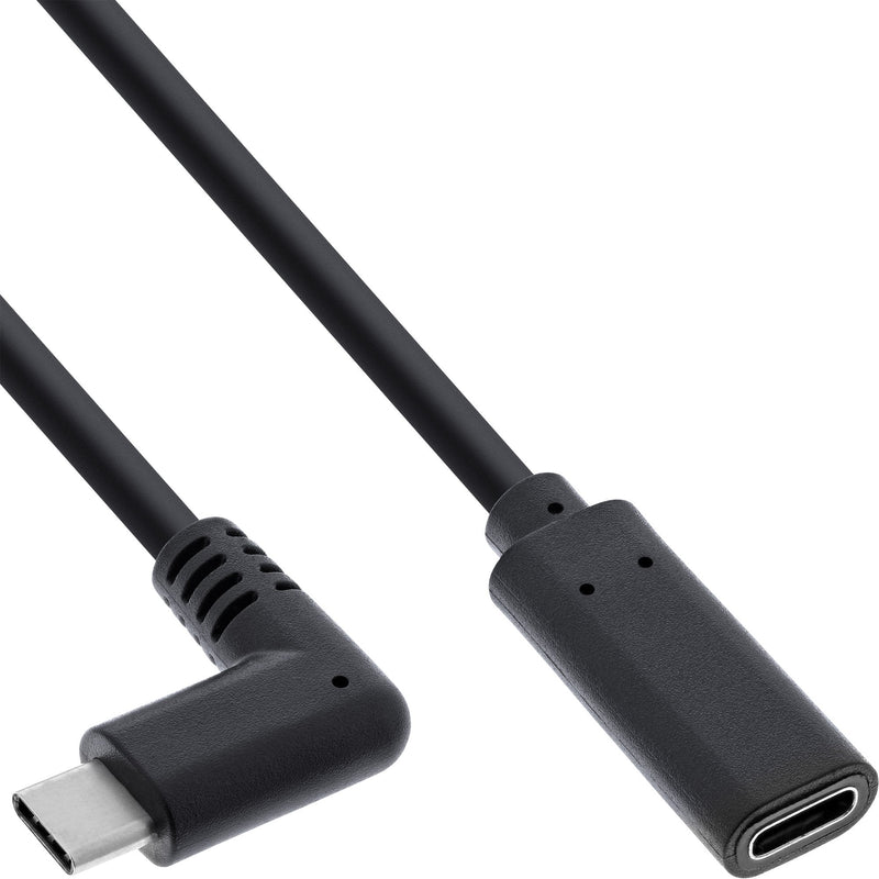 Inline USB Cable 3.2 , Type-c Male Ángulo a Female Black 1M
