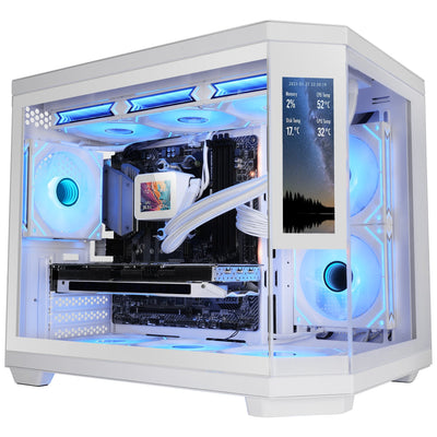 Mars Gaming Box microATX MC3T Corelcdm White M-atx / USB-C X1 / USB 3.0 X1 / USB 2.0 X1 /2X HDD + 3X SSD / Scr — image 1