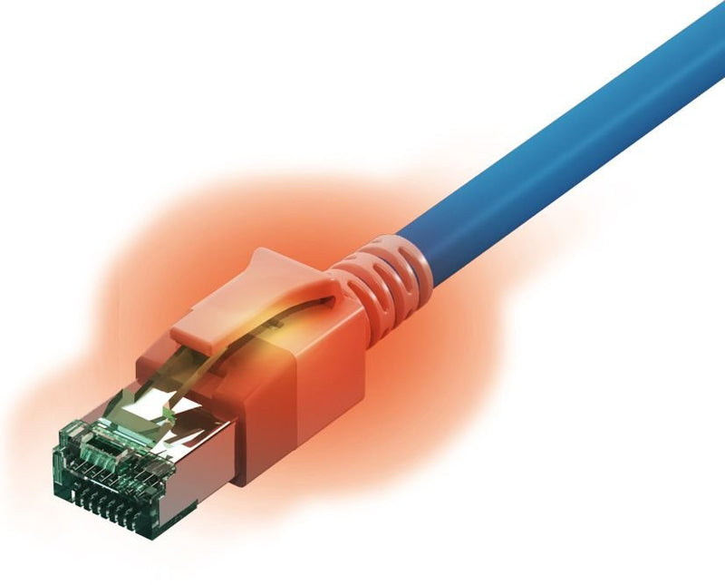 Easylan Dualboot LED Network Cable RJ45 S FTP CAT.6A (class Ea), With Sacon Plug Lsoh, Blue 2M