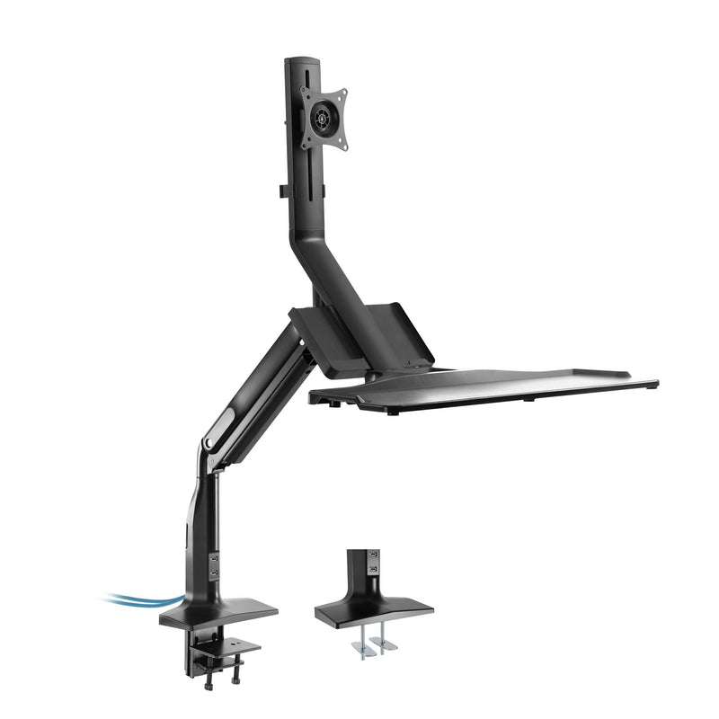 Inline Soporte Escritorio Estación Trabajo Con Elevador Y USB 3.0, Mobile Phone Teclado Ratón Y Monitor Hasta 81