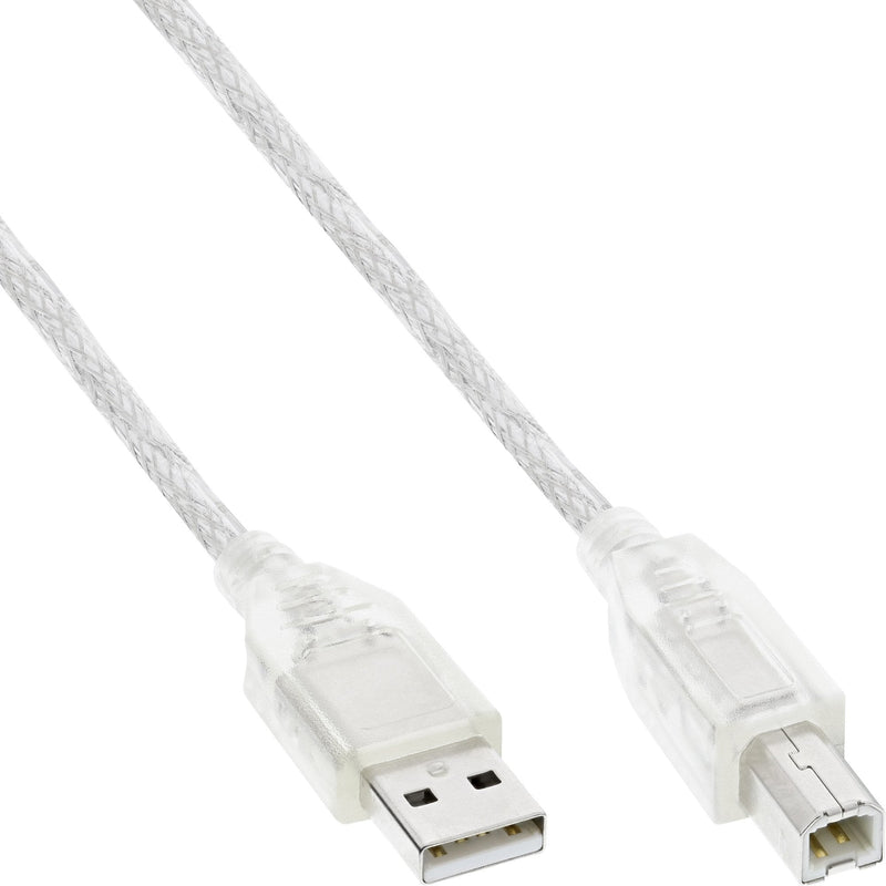 Inline USB 2.0 Cable Type a Male a B Male Transparent 1M