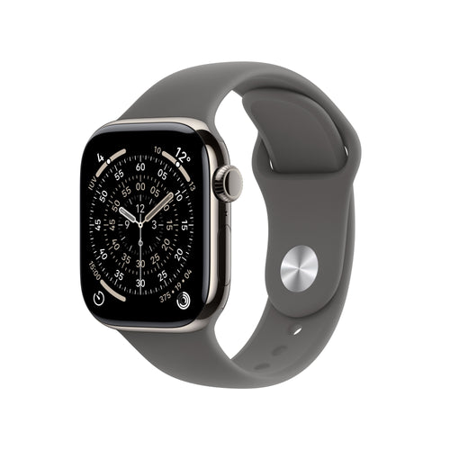 Apple Watch Series 11 GPS + Cellular 42MM Natural Titanium Case With Stone Grey Sport Band - M/L — image 1
