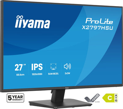 Iiyama Monitor Prolite X2797HSU-B1, LED 27 Black Matte Fullhd, Ips, Hdmi, Dp, Concentrador Usb, Speakers Panel — image 1