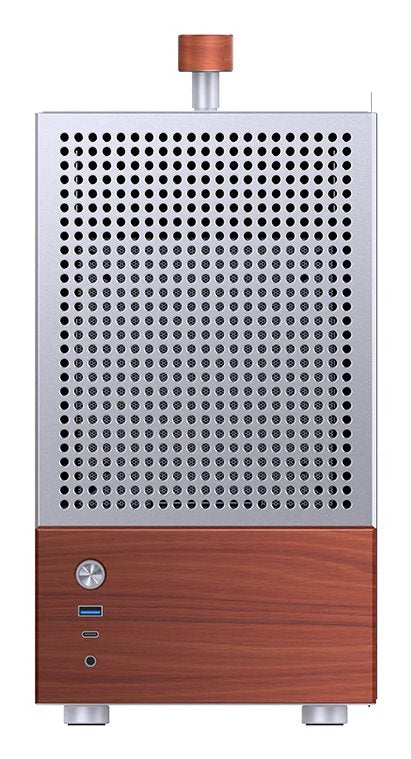 Jonsbo PC Case T6 Mini-tower, Mini-itx, Tempered Glass, Wood - Silver