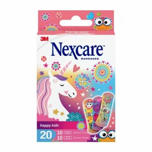 Nexcare Happy Kids Magic Pack 20 Apositos Surtidos - Transpirables - Pieles Delicadas - Estampado Kids