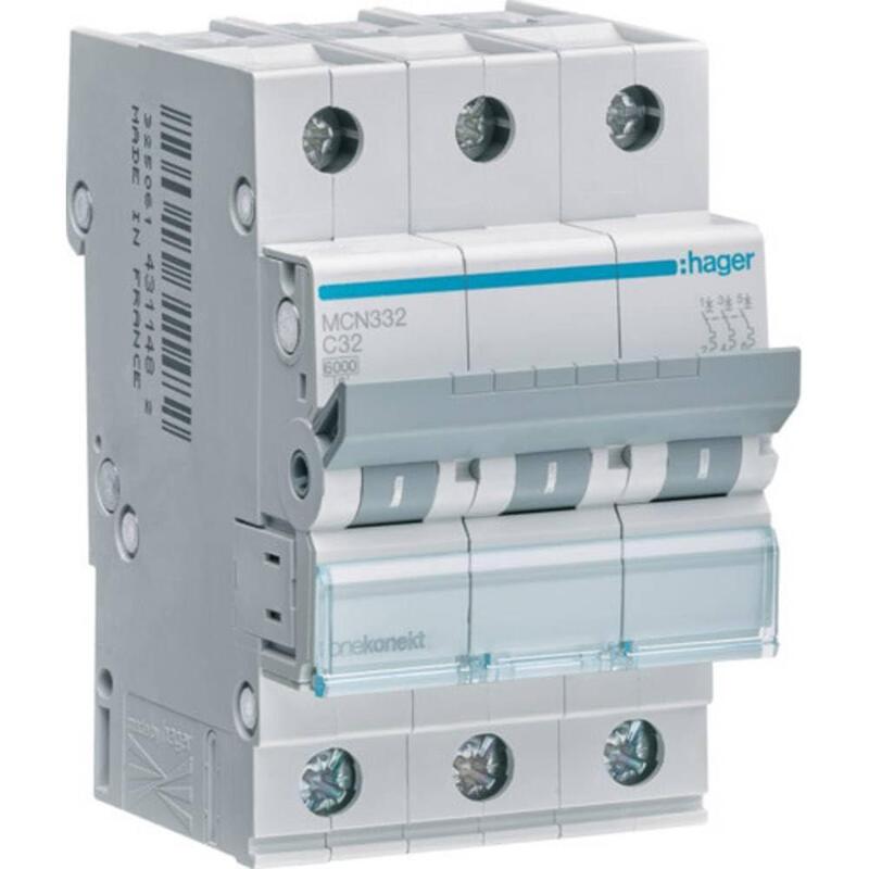 Hager Switch Magnetotérmico MCN332 3POLOS 6KA C-32A 3M