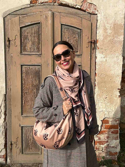 Hobo Bag - Brown Leopard Tulips