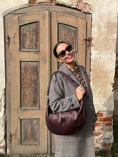 Hobo Bag Heart - Brown