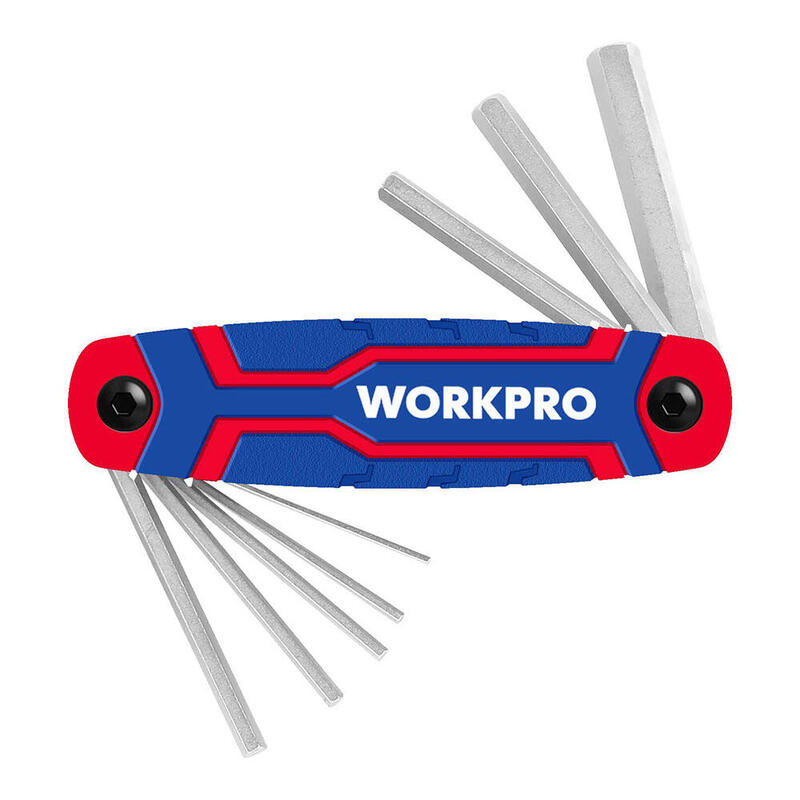 Workpro Set de 8 Llaves Allen Plegables (métrico)