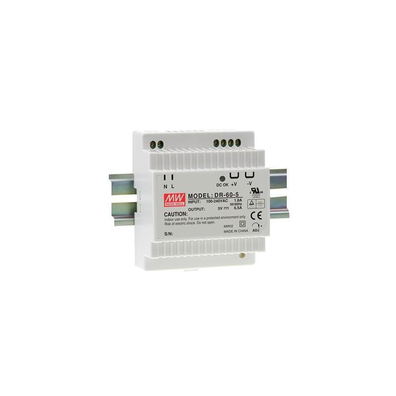 Mean Well DR-60-12 Power Supply Power Conmutada Carril Din 54W 12VDC 4.5A