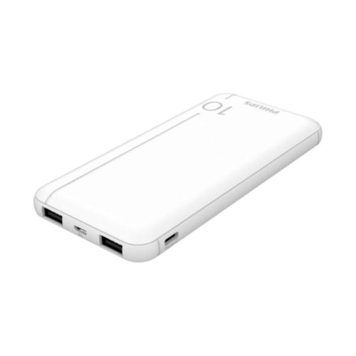 Philips Slim Powerbank 10000MAH With LED + Micro-usb Cable White — image 1