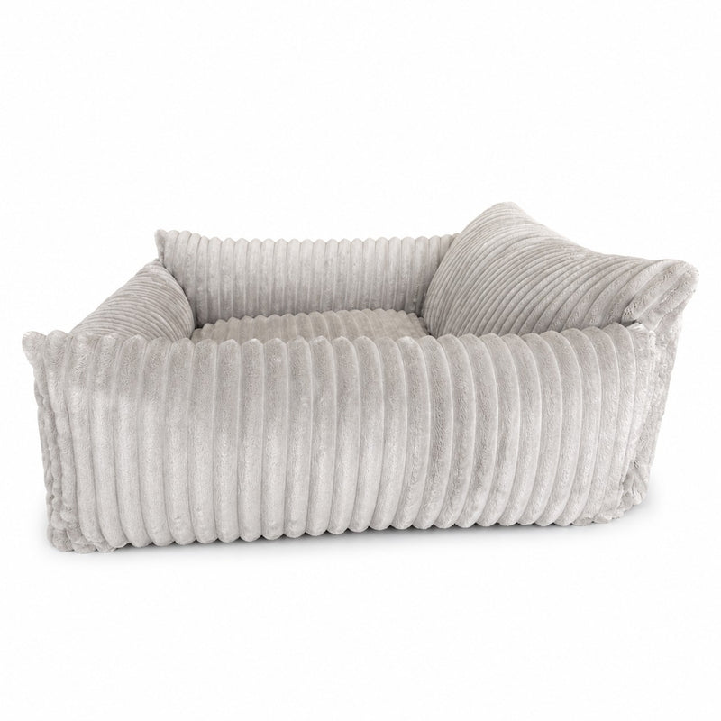 Lodie Corduroy Memory Foam Dog Sofa – Grey, L