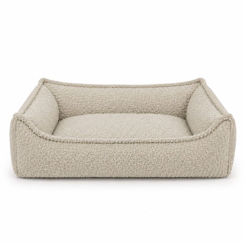 Nino Bouclé Memory Foam Dog Basket Bed – Ecru, XL