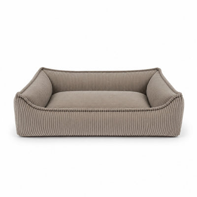 Nino Corduroy Memory Foam Dog Basket Bed – Hazelnut Taupe, S