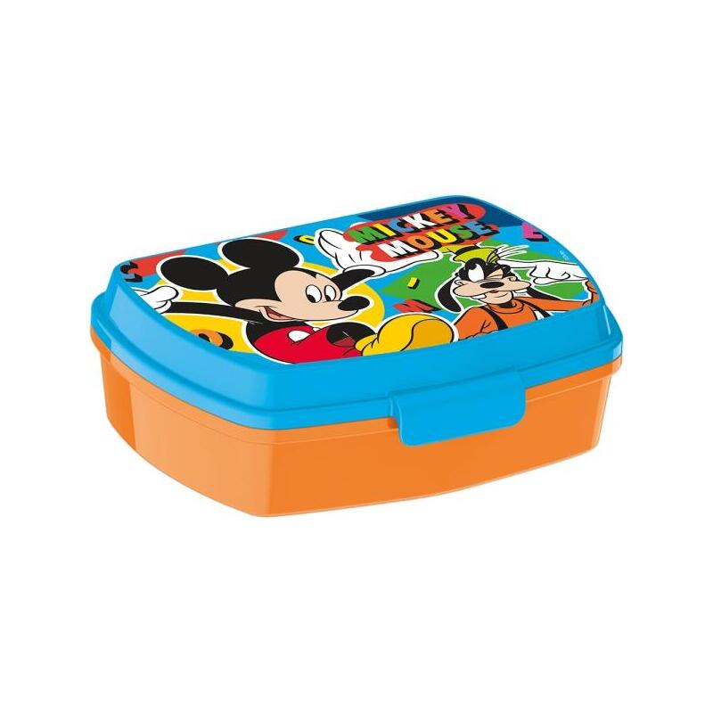Safta Mickey Mouse Happy Smiles Sandwichera - Pvc Without Bpa - Closure Airtight a Presion - Rectangular - Ora