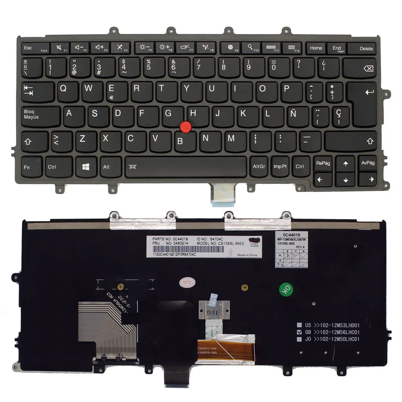 Keyboard Retroiluminado Laptop Lenovo Thinkpad X270 01EN596 Black