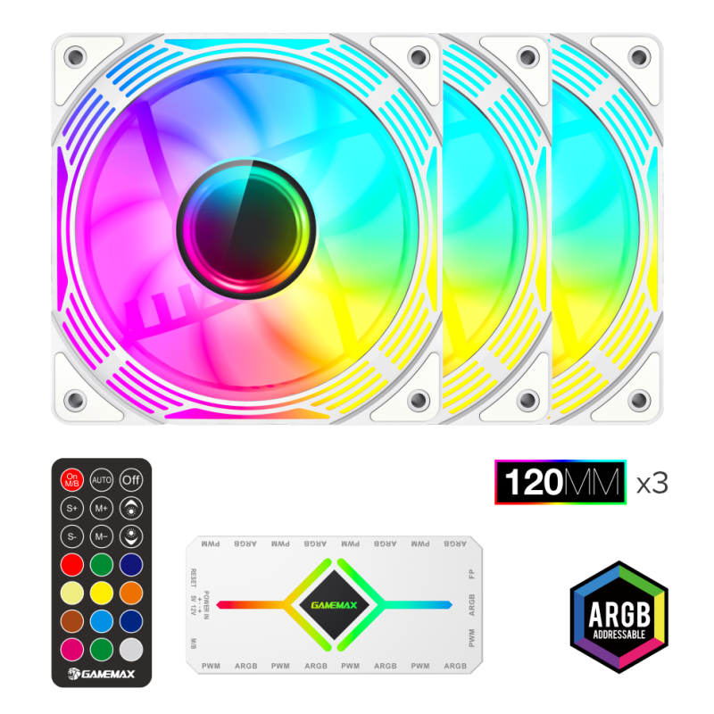 Gamemax Fan PC Case Fan KF300 Wh White